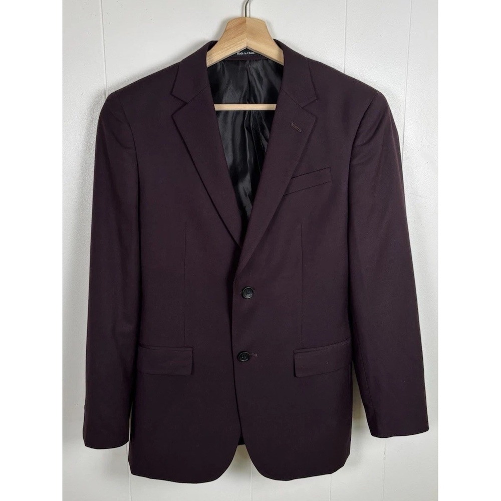 EGARA Extreme Slim Fit Plum Blazer Sport Coat Jacket Size 36 Short / 30 Waist